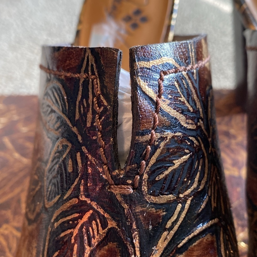 Patricia Nash Ruffina Heeled Mules Size 8.5 in EUC - Picture 6 of 11